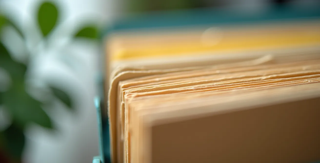 Bureau moderne avec dossiers administratifs organisés et plante verte